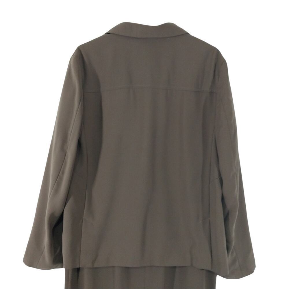PRESTON & YORK! KHAKI GREEN DRAPEY, FLOWING MICROFIBER 2PC PANTS SUIT! SZ 14 - Picture 9 of 13